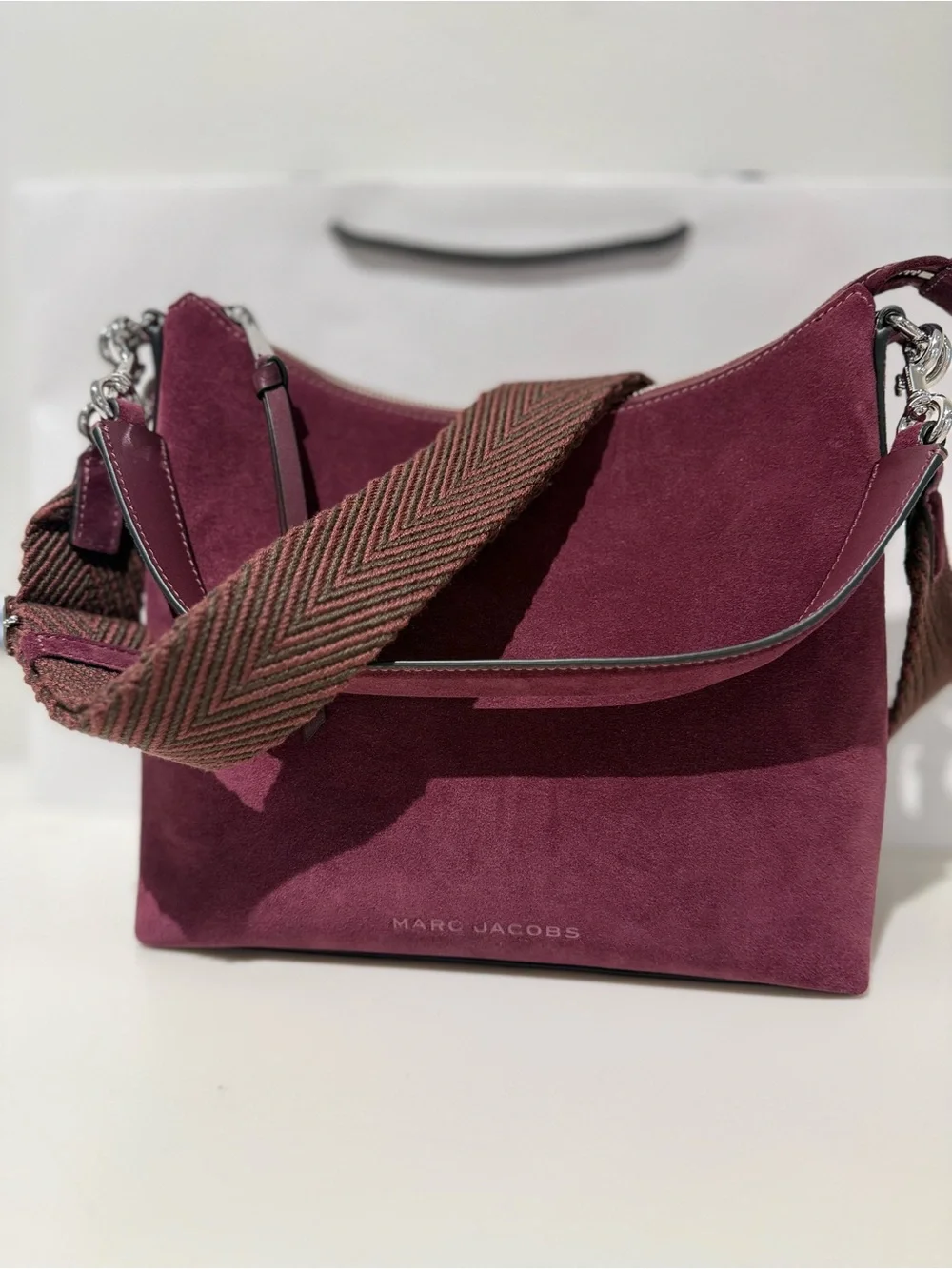 NWT Marc Jacobs suede convertible drifter large hobo - dark plum